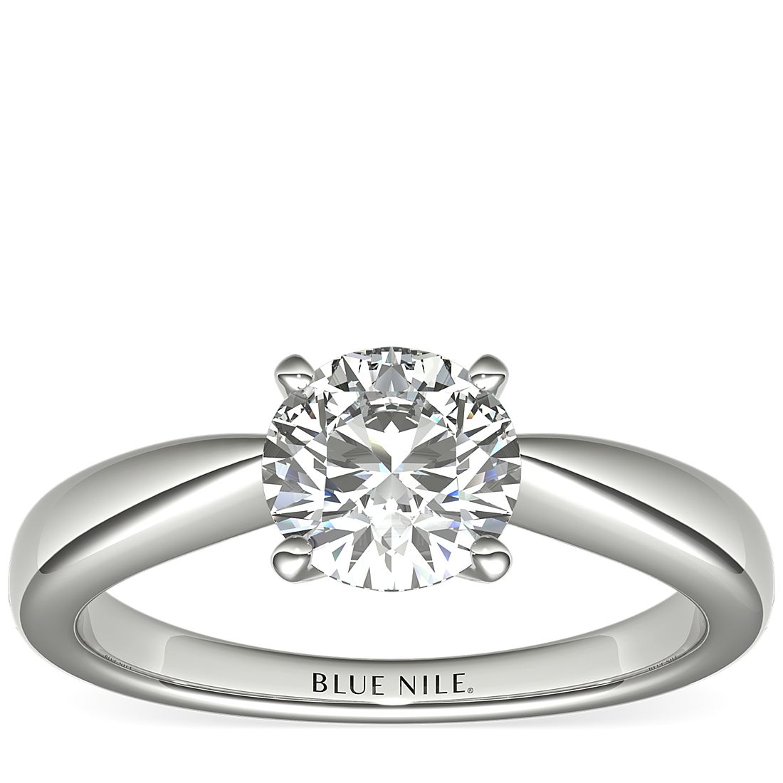 lastbil negativ slim Classic Tapered Solitaire Engagement Ring in 18k White Gold | Blue Nile